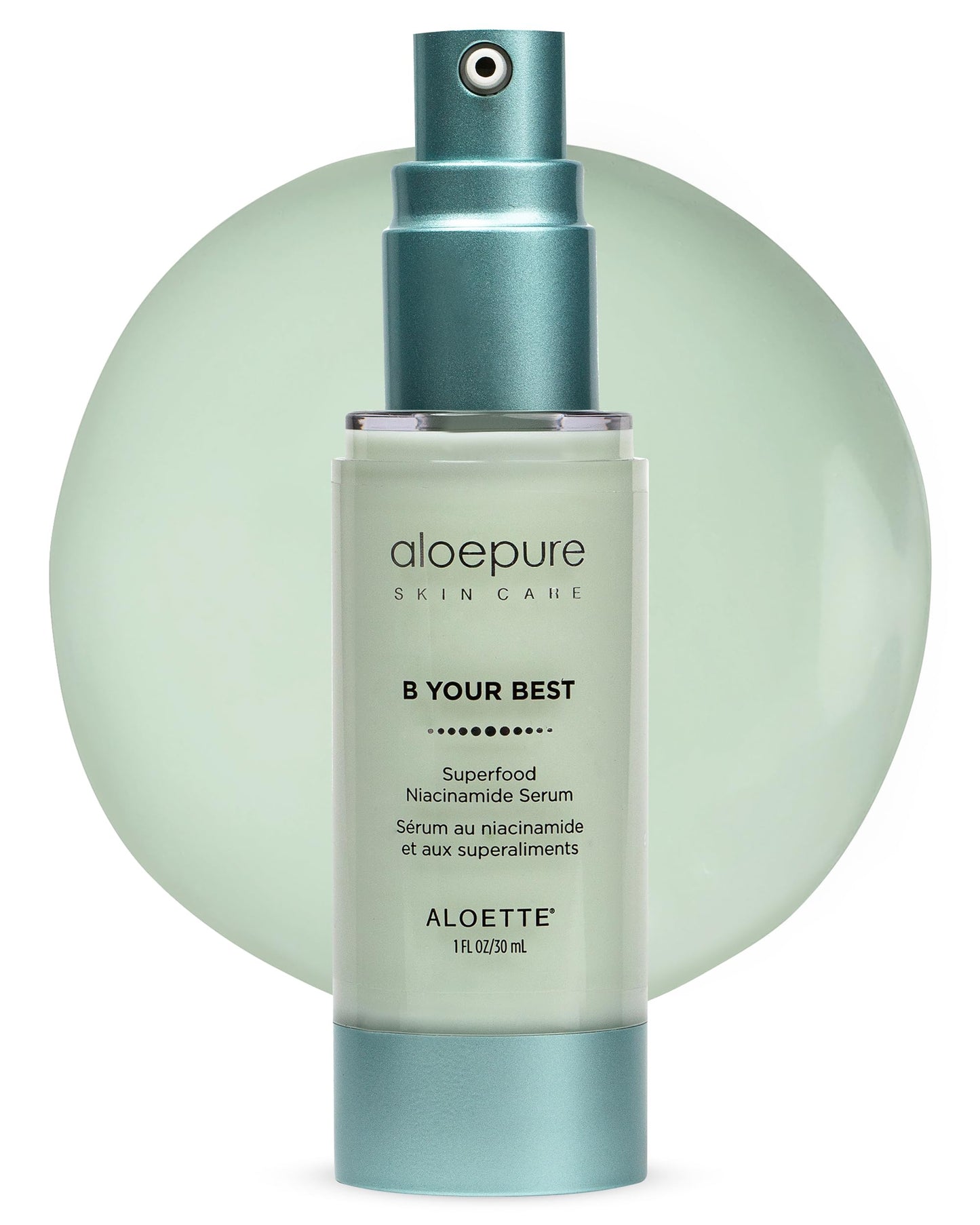 Aloette Superfood Niacinamide Serum for Face, B Your Best - Anti-Aging Pore Minimizer, Even Skin Tone & Dark Spot Corrector - Moisturizing Facial Serum with Vitamin C & Blend of Kale, Spinach & Aloe