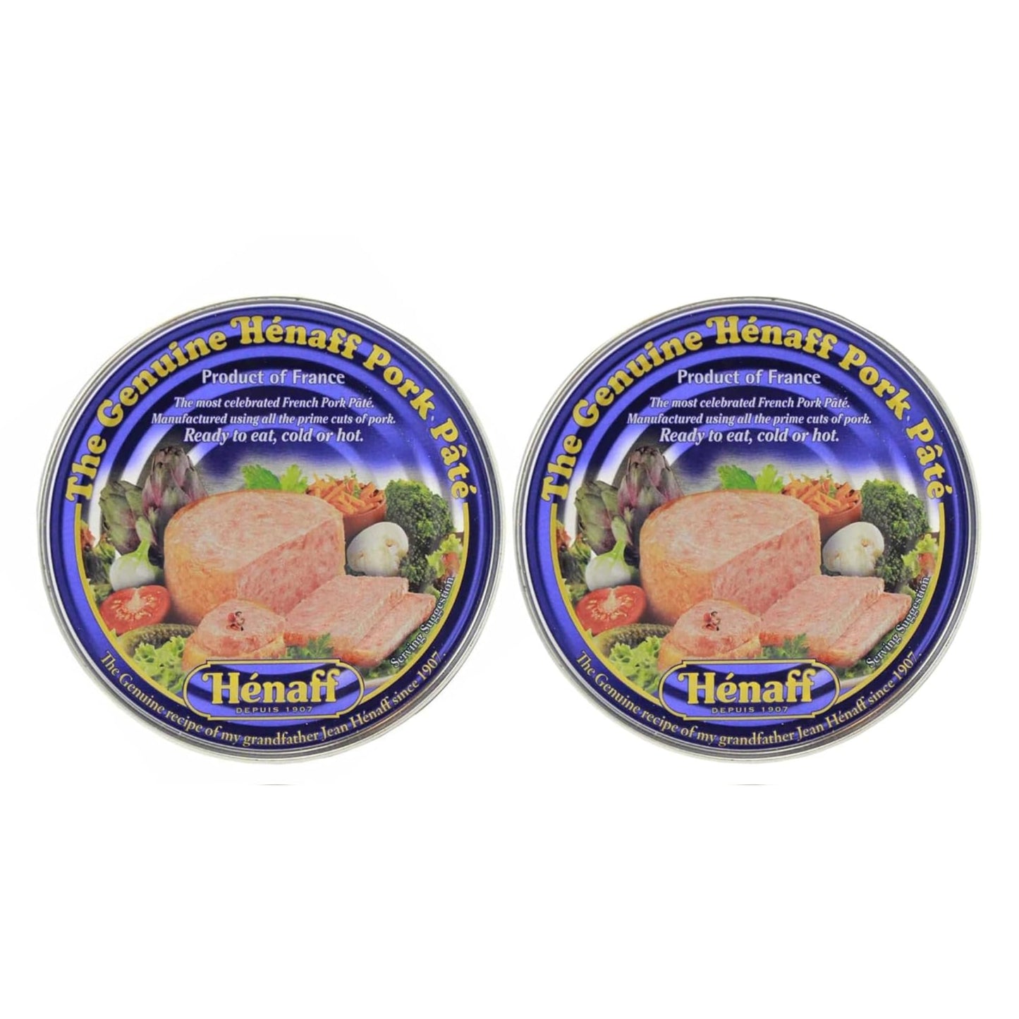 Henaff Pork Pâté 5.4 Ounce (154g), Ready-to-Eat Hot or Cold, Authentic French Recipe, Product of France – Pack of 2