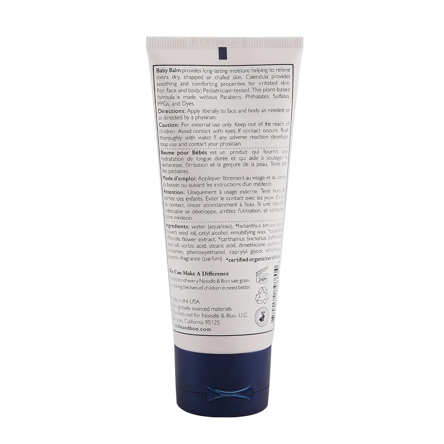 Noodle & Boo Baby Balm For Face And Body, Hypoallergenic And Natural Baby Skin Care With Organic Calendula For Sensitive Skin, Pediatrician And Dermatologist-Tested
