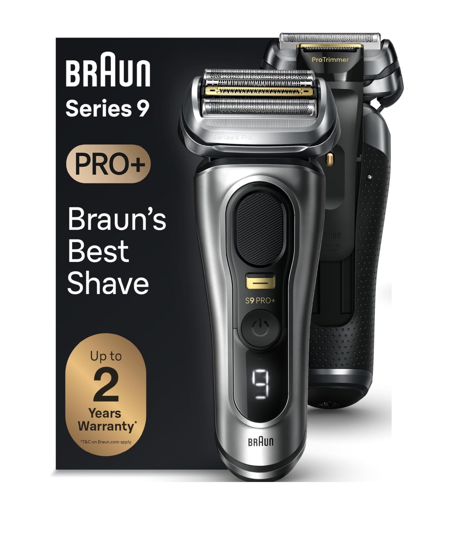 Braun Series 9 PRO+ Electric Razor for Men, 5 Pro Shave Elements & Precision Long Hair Trimmer, 6in1 SmartCare Center, Wet & Dry Electric Shaver for Smooth Skin with 60min Battery Runtime, 9517s