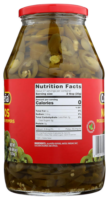 La Costeña Nacho Sliced Pickled Jalapeños, 64 Oz Jar