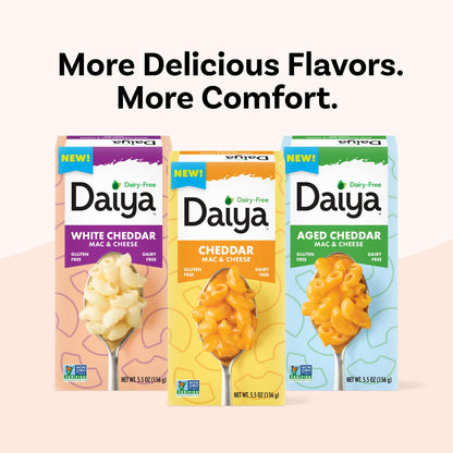 Daiya Dairy Free Gluten Free Cheddar Mac & Cheese, Vegan Plant Based Rice Pasta, 5.5 oz (Pack of 12)