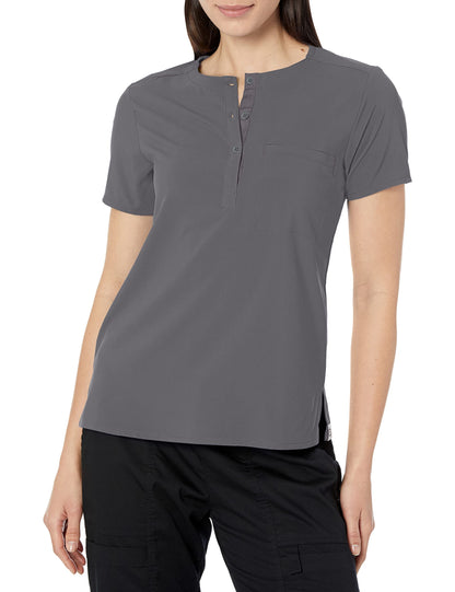 WonderWink Womens Mandarin Collar Tuck-in Top