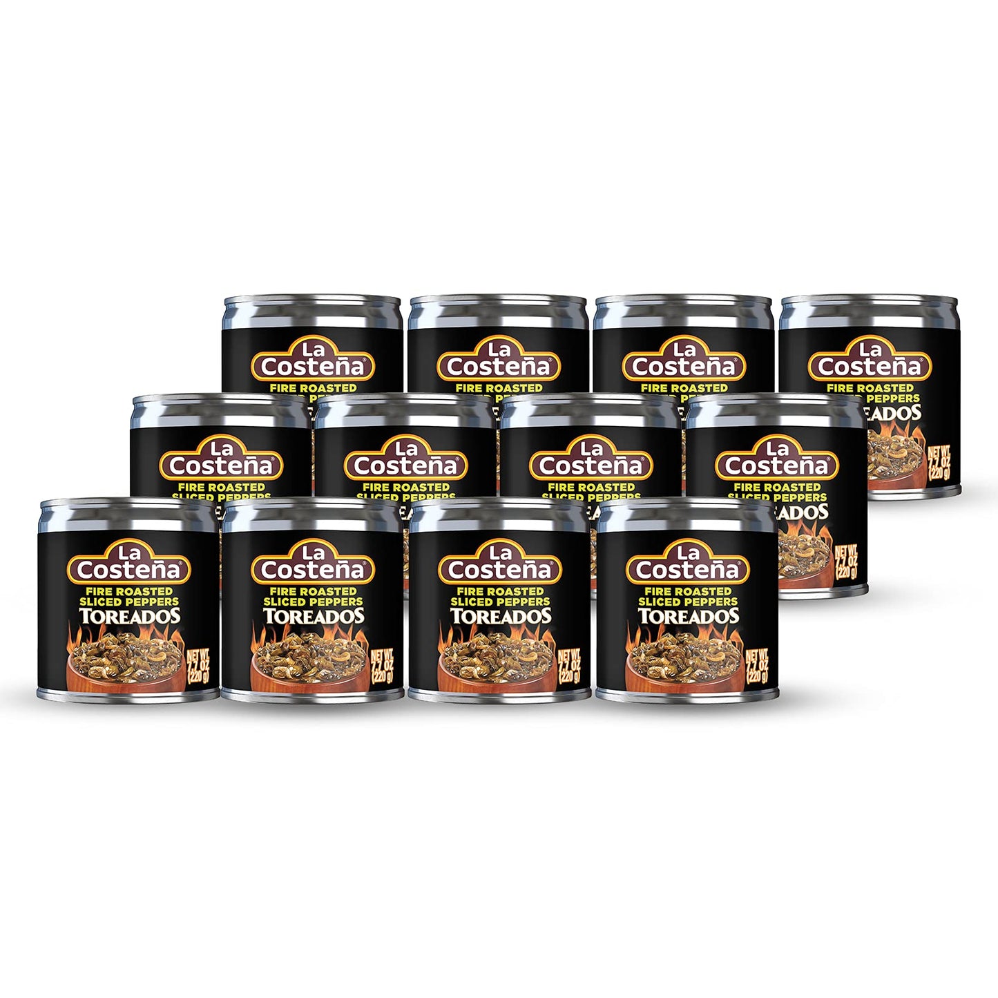 La Costeña Sliced Serrano Pepper Toreado - Fire Roasted Spicy Green Chiles for Mexican Food, Pico de Gallo, Taco Seasoning, Salsa Verde & Guacamole - Pickled Vegetables - 7.7oz, 12 Pack Canned Chilis