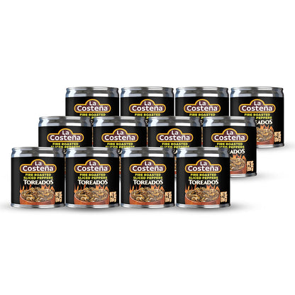 La Costeña Sliced Serrano Pepper Toreado - Fire Roasted Spicy Green Chiles for Mexican Food, Pico de Gallo, Taco Seasoning, Salsa Verde & Guacamole - Pickled Vegetables - 7.7oz, 12 Pack Canned Chilis