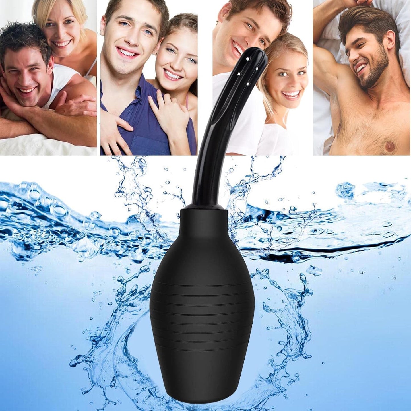 Anal Douche Enema Bulb Vaginal Douche Enema Cleaner for Women’s or Man’s Health for Water Or Coffee Colon Cleansing, Detox and Constipation (Black, 10.4 Ounce)…