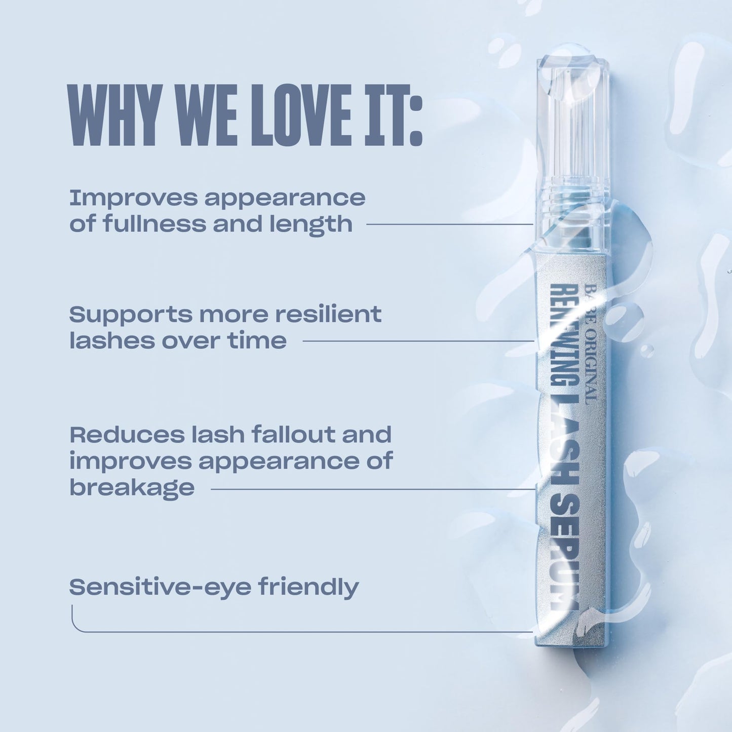 BABE ORIGINAL Renewing Lash Serum – Prostaglandin-Free, Peptide-Infused Gentle Lash Serum for Fuller, Longer-Looking Lashes, Lash Enhancing Treatment with Nourishing Botanicals, Vegan & Cruelty-Free