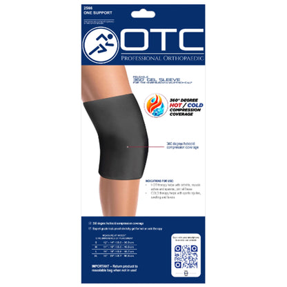 OTC Multi-Use Reusable 360 Degree Gel Sleeve for Thigh, Knee, Arm, Elbow or Calf, Hot or Cold Compression for Back Pain Relief, Medium