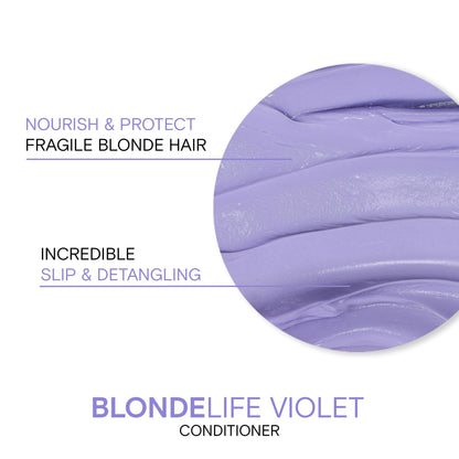 Joico Blonde Life Violet Conditioner | For Cool & Bright Blonde Hair | Neutralize Brassy Tones | Banish Yellow Tones | Boost Shine | Sulfate Free | With Monoi & Tamanu Oil