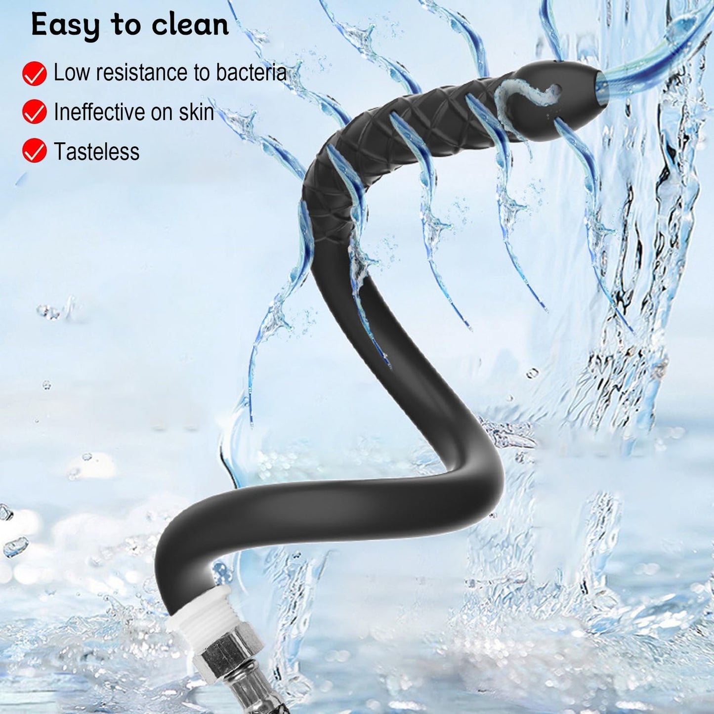 Silicone Enema 13 Holes Water Spray for Colon Cleansing Shower Douche Attachment Nozzle Feminine Care Rinse Reusable Enemas Flushing System(20in )