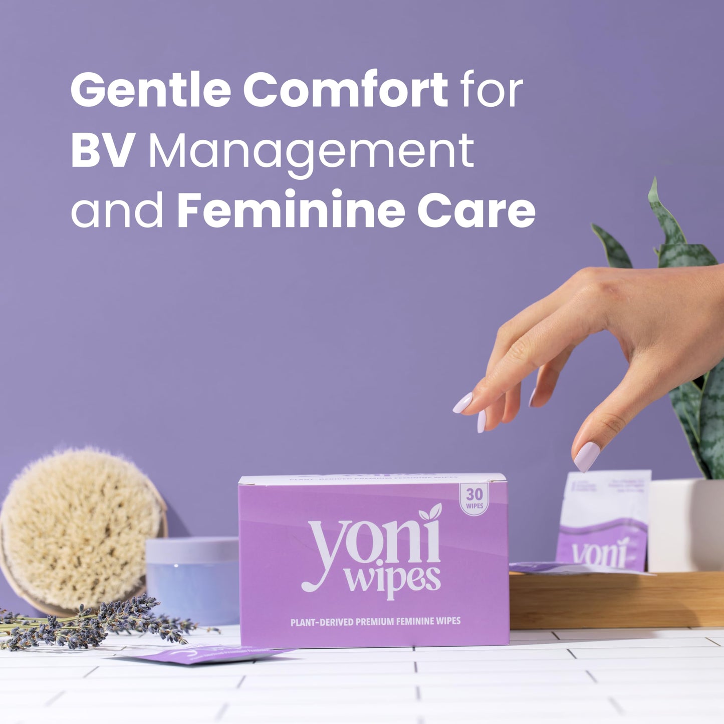 30 Count Biodegradable & Flushable Feminine Wipes, pH-Balanced, Aloe Vera & Vitamin E, Individually Wrapped for Travel and On-the-Go Use