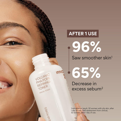 innisfree Volcanic PHA Toner, Korean Skincare with AHA & BHA, Refines Texture, Controls Oil, Exfoliating Face Treatment