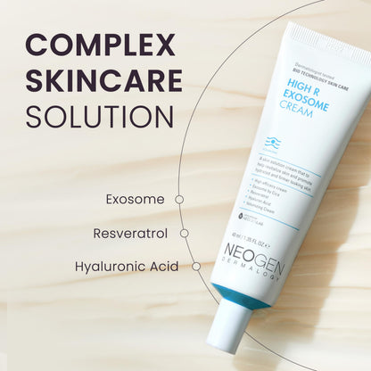 NEOGEN by DERMALOGY High R Exosome Cream, Hydrating Face Moisturizer with Hyaluronic Acid, Peptides & Resveratrol, Korean Skincare for Skin Nourishment & Elasticity, 1.36 fl oz