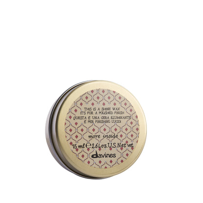 Davines This Is A Shine Wax, Light Hold High Shine & Polish - Creamy Wax for Glossy Finish - Workable Texture for Sleek Styles, 2.54 Fl Oz