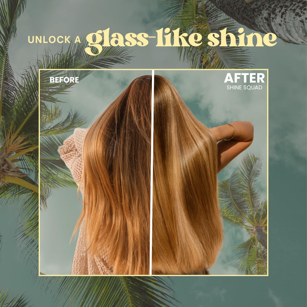The Beachwaver Co. Shine Squad Shine Spray - Full Size (6 Oz) | Lightweight, Glossy Finishing Spray for Hair w/HiX Vegan Bond Multipliers | Post-Styling Mist - Smooth Finish & No Frizz