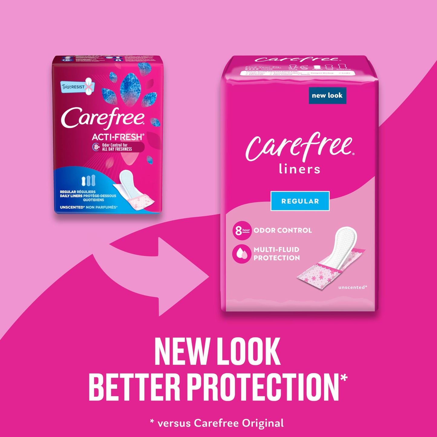 Playtex Sport Tampons, Regular Absorbency, Fragrance-Free - 48ct (Packaging May Vary) & Carefree Panty Liners, Regular Liners, Wrapped, Unscented, 54ct (Packaging May Vary)
