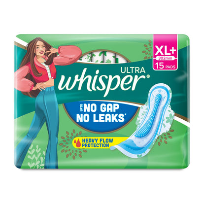 Whisper Ultra Sanitary Pads with Wings - 15 Pieces (XL Plus)