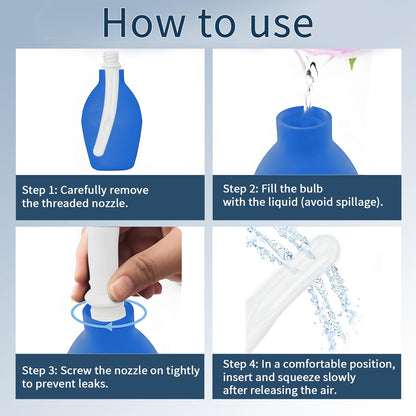 Anal Douche Enema Kit - 310ML Enema Bulb Douches for Men and Women, Shower Enema Bulb Cleaner Wash Flusher System,Douche Ideal for Daily Care & Travel(Blue)