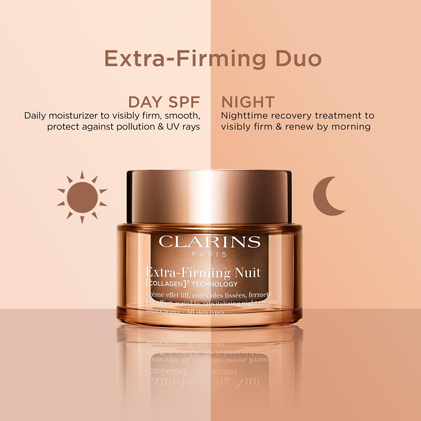 Clarins NEW Extra-Firming Day Moisturizer SPF 15 | Firming Anti Aging Face Cream | Contains Collagen Polypeptide & Niacinamide | UVA/UVB Protection | All Skin Types