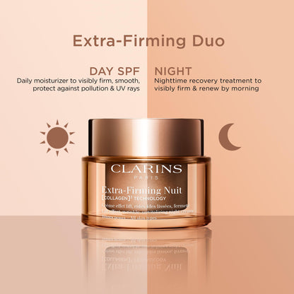 Clarins NEW Extra-Firming Day Moisturizer SPF 15 | Firming Anti Aging Face Cream | Contains Collagen Polypeptide & Niacinamide | UVA/UVB Protection | All Skin Types