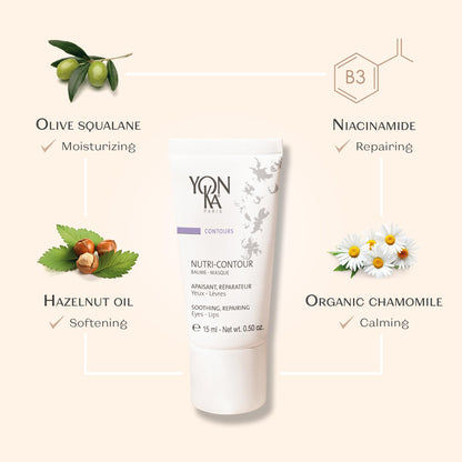 Yon-Ka Nutri-Contour | Eye & Lip Contour Cream with Niacinamide | Hydrating Care to Smooth the Look of Fine Lines | Boosts Hydration & Smoothness | 0.50 oz