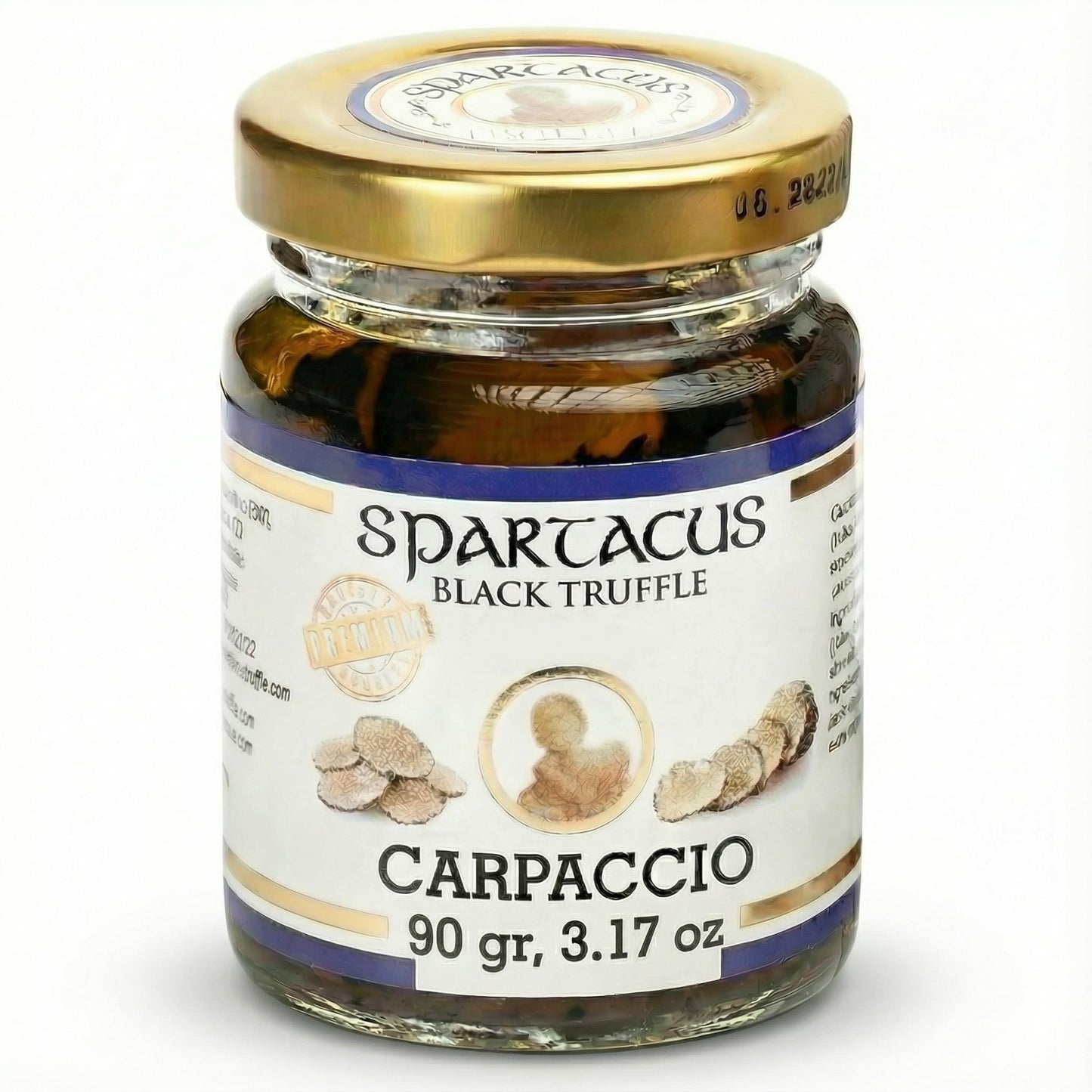 Spartacus Black Truffle Carpaccio in Extra Virgin Olive Oil | Real Sliced Black Truffle | Gourmet Seasoning for Pasta, Risotto, Pizza & Fine Dining | 3.17 oz