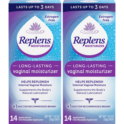 Replens Replens Long Lasting Vaginal Moisturizer, 14 Applications 1.23 oz (Pack of 2)