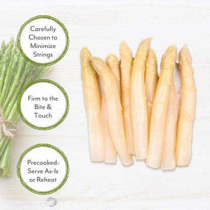 Roland Foods Canned White Asparagus Spears in Brine, 14.1 Ounce Tin, Pack of 6