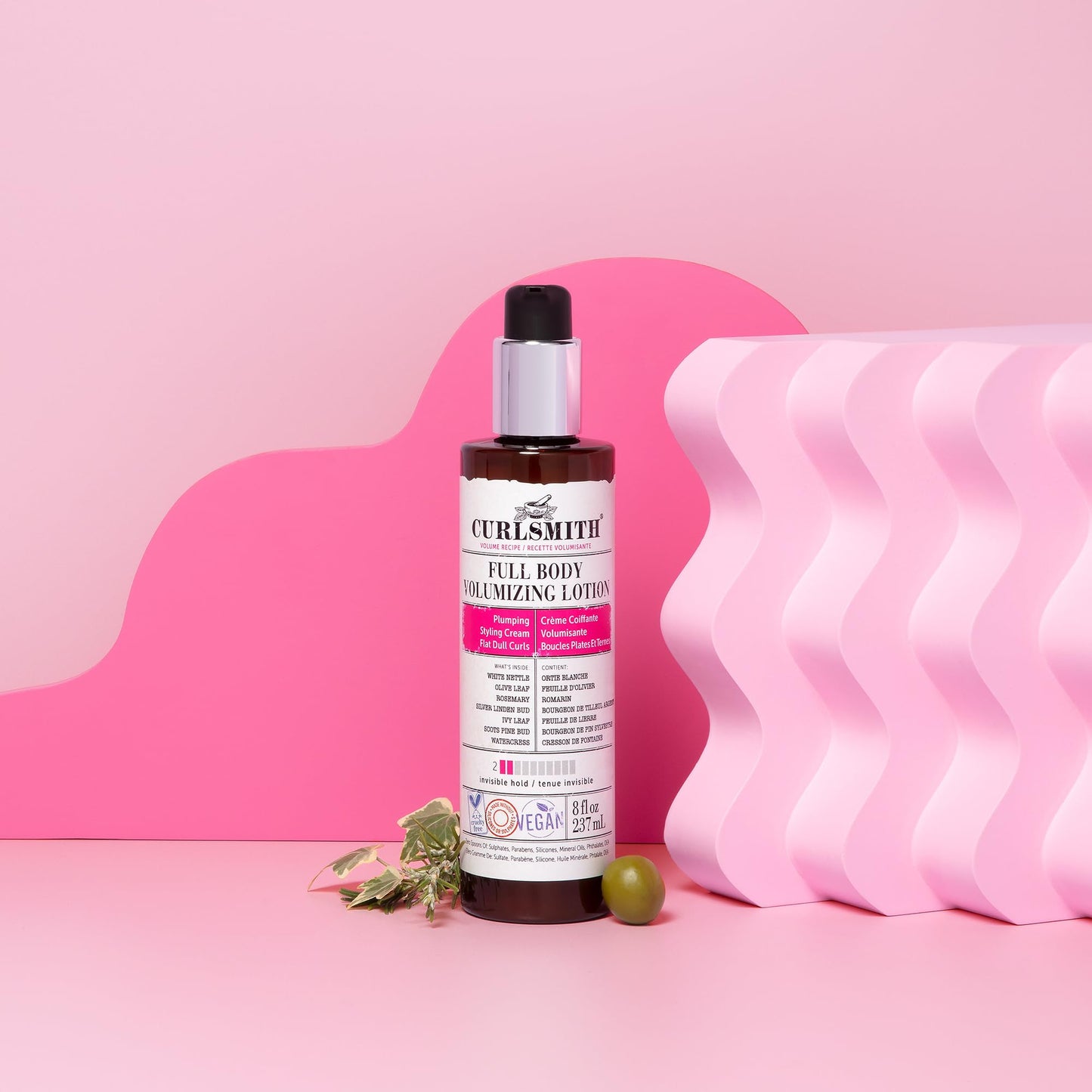 CURLSMITH - Full Body Volumizing Hair Lotion, Curl Definition, Instant Volume and Non-Sticky, for Wavy, Curly or Coily Hair, Vegan (237ml/8fl oz)