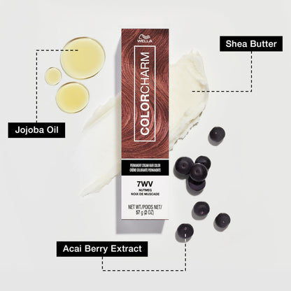 COLORCHARM Permanent Cream Hair Dye | Brown Hair Color | Medium to Golden Caramel, Cool Natural, Brunette Shades | 100% Gray Coverage | Vegan, Free of Phthalates & Parabens | 2 oz.