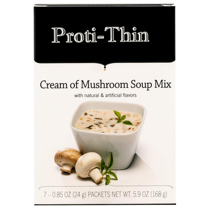 Proti-Thin Keto Cream of Mushroom Soup – High Protein (15g), Low Carb, Low Calorie, Gluten-Free, Instant Healthy Diet Soup Mix,1 Pack of 7 Servings