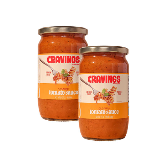 Cravings by Chrissy Teigen Creamy Tomato Pasta Sauce 2 Pack | Authentic Italian Tomato & Spaghetti Sauce with Cheese | Imported, 24oz each