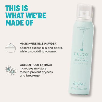 Drybar Detox Dry Shampoo Spray, Absorbs Excess Oil, Leaves Hair Looking and Feeling Clean & Refreshed with Extra Volume, For All Hair Types
