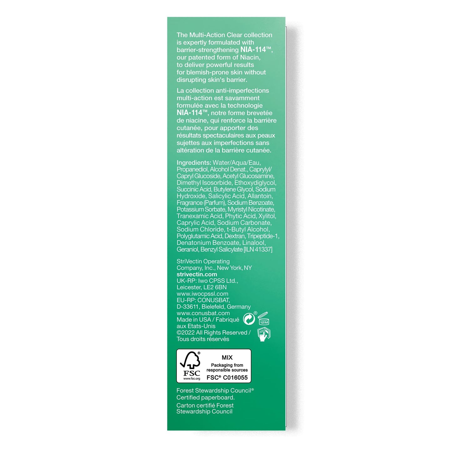 StriVectin Multi Action Clear for Acne and Blemish Prone Skin for Clearer, Smooth and Brighter Skin, Less Breakouts and Pimples for Healthy Looking Skin