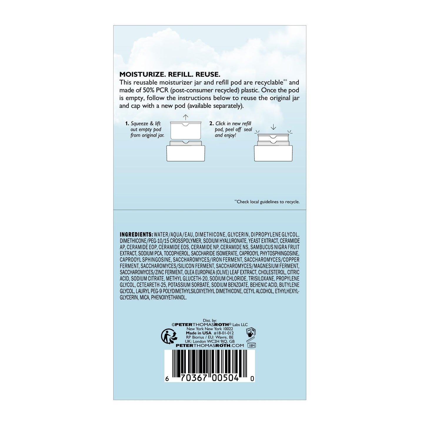 Peter Thomas Roth | Water Drench® Hyaluronic Cloud Cream | Hydrating Moisturizer for Face, Up to 72 Hours of Hydration for More Youthful-Looking Skin, Fragrance Free