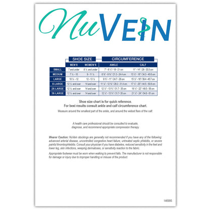 NuVein Medical Compression Stockings, 20-30 mmHg Support for Women & Men, Microfiber Knee Length, Closed Toe, Black, 2X-Large