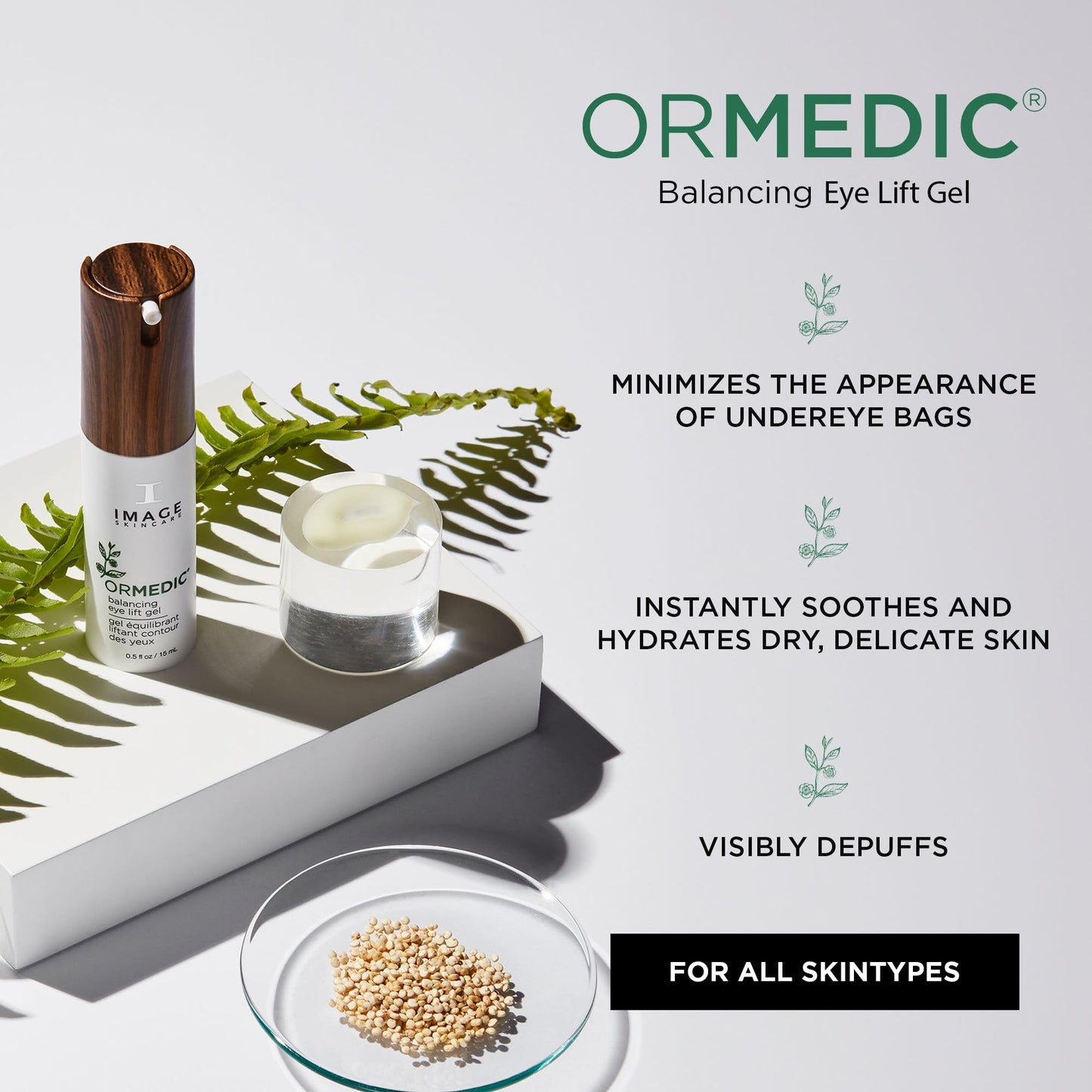 IMAGE Skincare, ORMEDIC Balancing Eye Lift Gel, Hydrates, Soothes, Improves Fine Lines, and Reduces Puffiness, For a Well-Rested Look, 0.5 fl oz