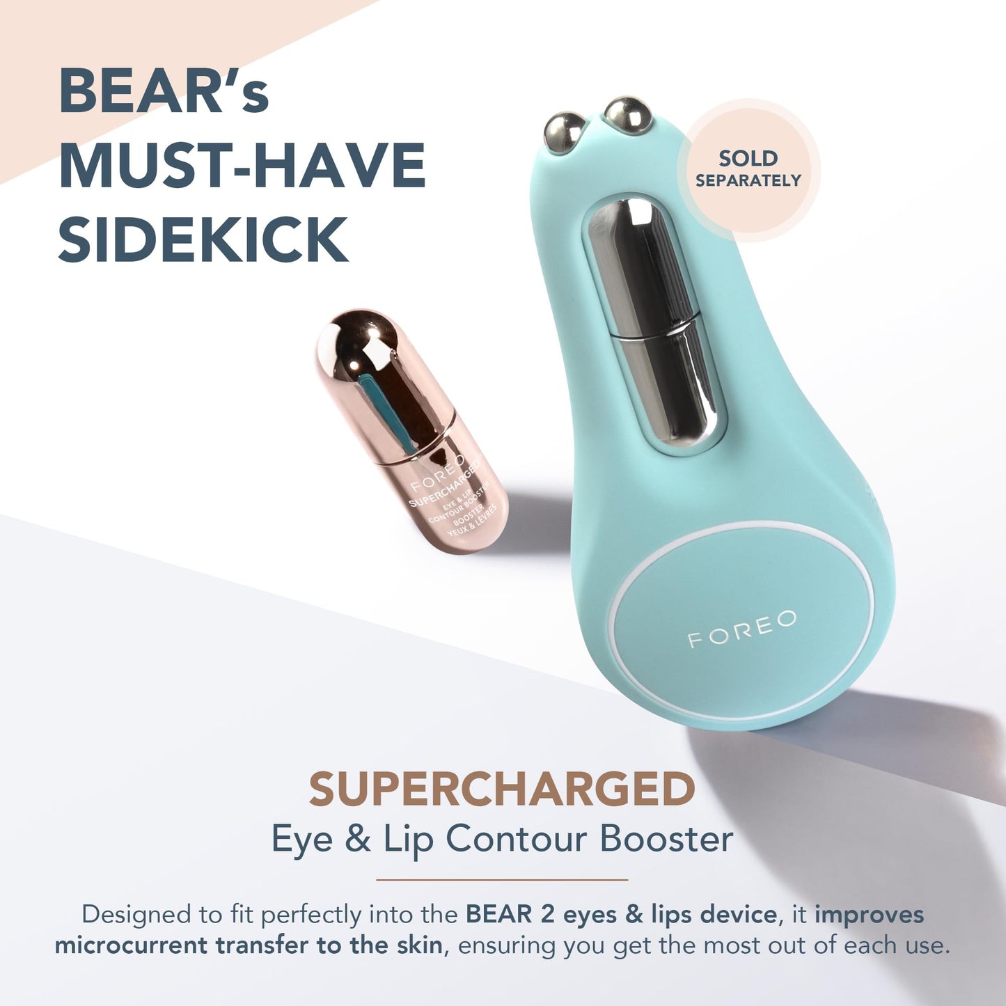 FOREO SUPERCHARGED Eye & Lip Contour Booster Serum - Conductive Gel - Niacinamide Serum - Anti Aging Serum - Lip Plumping & Puffy Eyes Treatment - Practical Travel Size - 3 x 0.12 fl.oz. Capsules