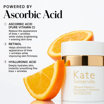 Kate Somerville Retinol Vitamin C Moisturizer – Anti-Aging Overnight Face Cream Brightens, Firms and Smooth Skin, 1.7 Fl Oz