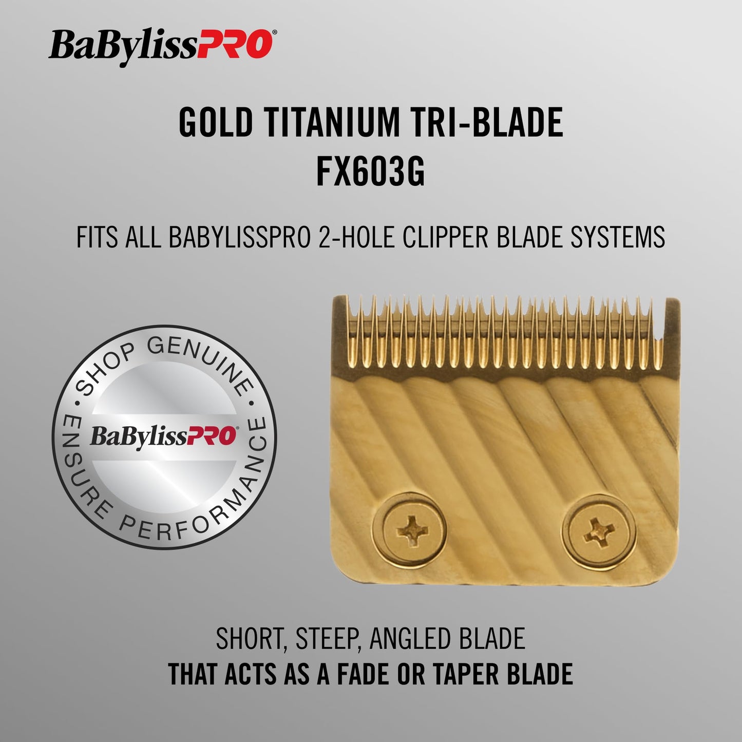 BaBylissPRO Replacement Clipper Tri-Blades for FX870, FX825, FX673 Clippers and most 2-hole blade systems