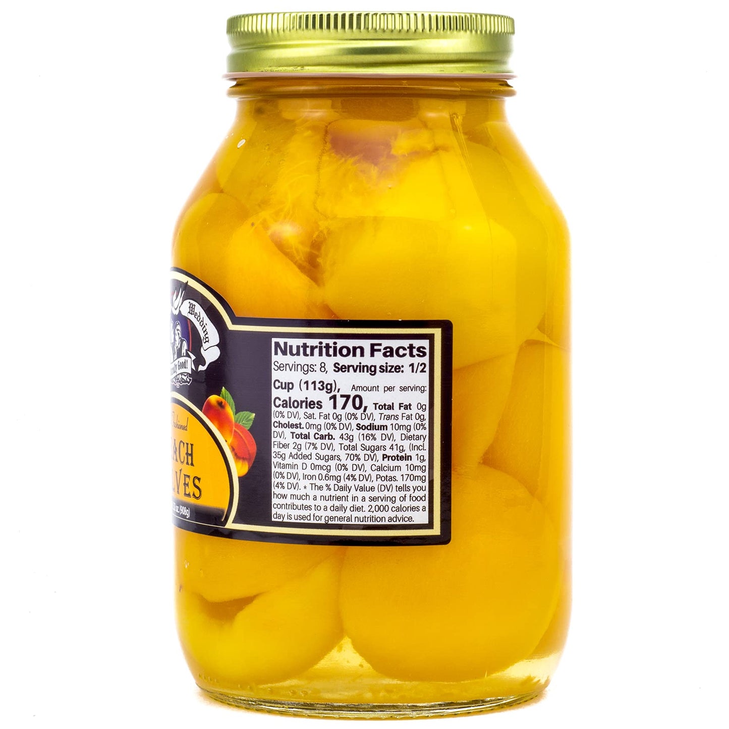 Amish Wedding Foods Old Fashioned Peach Halves 2 - 32 oz Jars