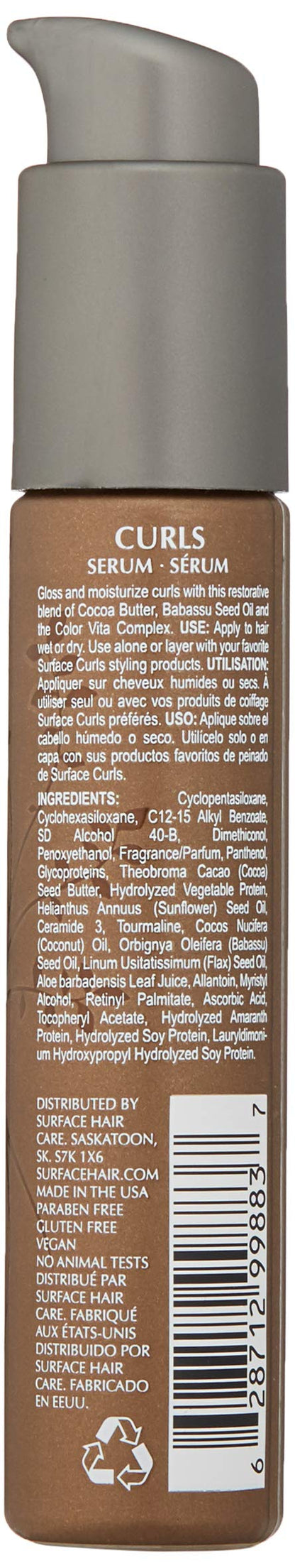 Surface Hair - Curls Serum, Repair And Protect While Maintaining Moisture And Shine, 1.7 Fl. Oz.