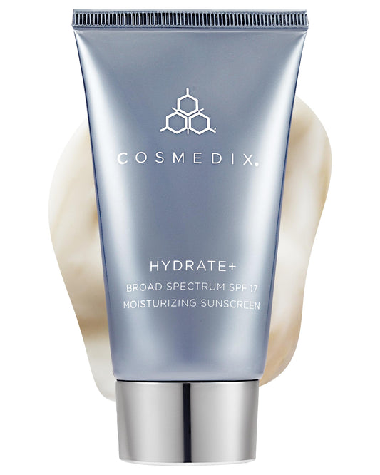 COSMEDIX Hydrate Plus Sunscreen with Broad Spectrum SPF 17 - Moisturizing Face & Body Sun Screen for Travel & Daily Skin Care - Sunblock for Skin Elasticity, Dewy & Radiant Glow - 60 g / 2 oz