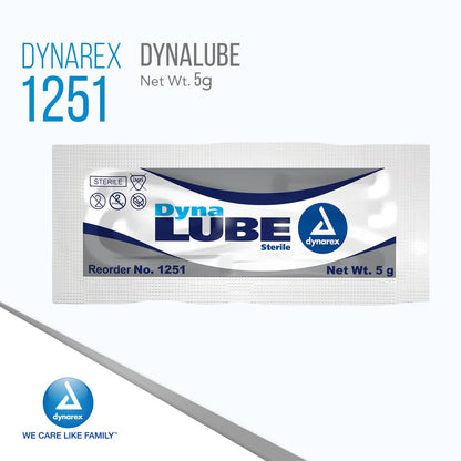 Dynarex DynaLube Lubricating Jelly, Water Soluble and Sterile Lubricant Jelly, Used for Body Orifices, Hinged Instruments and Medical Devices, 1 Case of 864 DynaLube Packets, 5g (12 Boxes of 72)