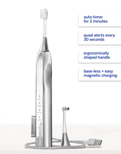 Supersmile Zina45™ Sonic Pulse Toothbrush – Angled Brush with polishing Head for Advanced Cleaning – for Visibly Whiter Teeth and Healthier Gums