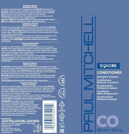 Paul Mitchell Bond Rx Conditioner, Strengthens + Restores, For Chemically Treated + Damaged Hair