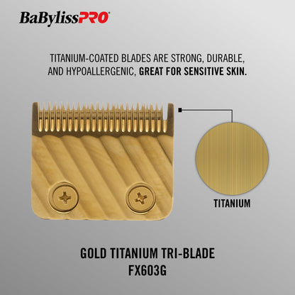 BaBylissPRO Replacement Clipper Tri-Blades for FX870, FX825, FX673 Clippers and most 2-hole blade systems