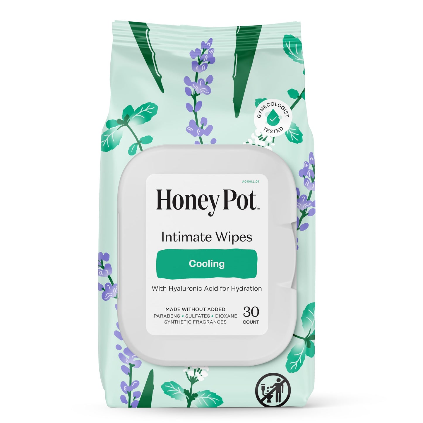 Honey Pot - Feminine Wipes - Daily PH Balancing, Fragrance & Sulfate Free Wipes for Intimate Parts, Body, or Face - Hygiene Products - Cooling 30 ct