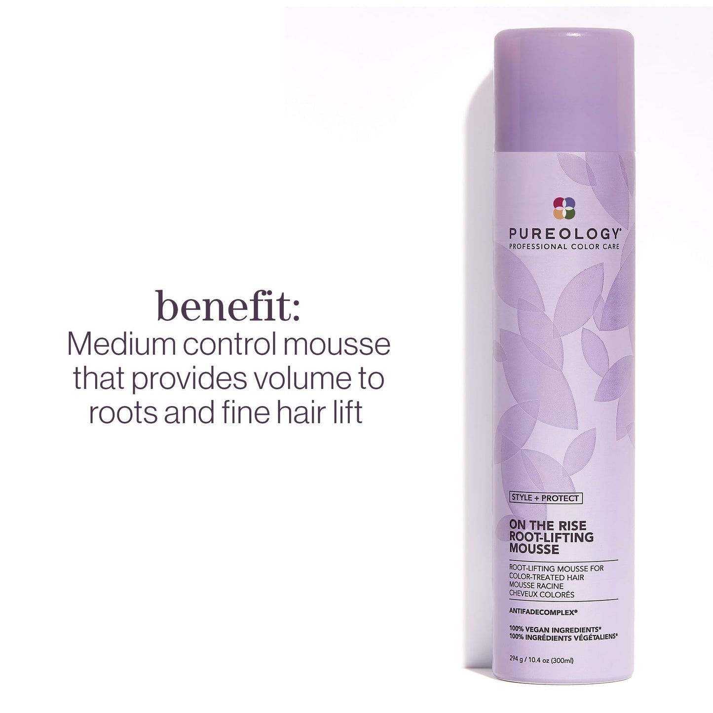 Pureology Style + Protect On The Rise Root Lifting Mousse For Flat and Color-Treated Hair - Provides Medium Control and Volume, Sulfate-Free and Vegan