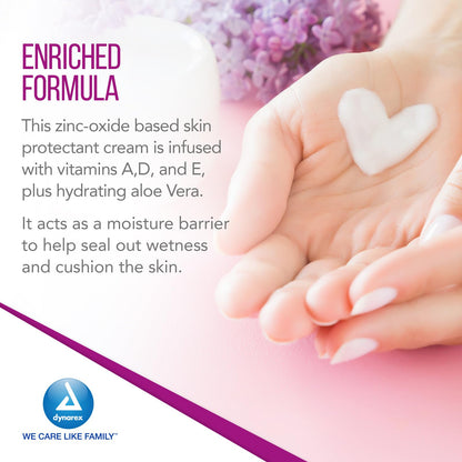 Dynarex DynaShield Skin Protectant Barrier Cream - Zinc Oxide Cream with Vitamins A, D, E, Aloe Vera - Protect and Treat Minor Wounds and Dry Skin - 4 oz. Tube, 1 Count